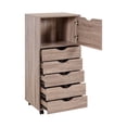 thumbnail image 4 of Drawer Dresser Storage Cabinet for Makeup Dresser Tall Chest of Drawers, Drawer Chest Makeup Cabinet for Bedroom by Naomi Home-Color:Vintage Oak,Size:6 Drawer, 4 of 14