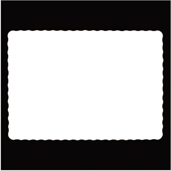 Rectangle Disposable Paper Placemat (200 Pack) - 10 x 14 Inches White Eco-friendly Heavy weight 60 pound paper Place Mat Wavy Scalloped Edge