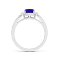thumbnail image 2 of Angara Natural 1.6 Ct. Tanzanite with Diamond Halo Ring in 14K White Gold for Women (Ring Size: 10), 2 of 8