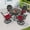 Red, variant on Hzzkey 5-Piece Outdoor Dining Set, Cast Aluminum Round Table and Swivel Chairs with Brown Cushions, Weather-Resistant