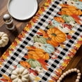 thumbnail image 2 of Burlap Table Runner 90 Inches Long,Fall Orange Maple Leaf Thanksgiving Pumpkin Watercolor Non-Slip Kitchen Table Runners for Dining Room Everyday Use Party Table Decorations Black Plaid, 2 of 9