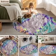 thumbnail image 6 of Abstract Geometric Large Area Rugs for Bedroom Living Room, Soft Non Slip Carpet Bedside Rug, Modern Marble Abstract Art Aesthetics Round Floor Cover Kitchen Accent Rug 3' for Dining Room/Office, 6 of 9