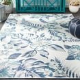 thumbnail image 2 of SAFAVIEH Sunrise Cole Floral Reversible Indoor/Outdoor Area Rug, Ivory/Blue Grey, 5'3" x 7'7", 2 of 9