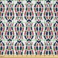 thumbnail image 2 of Ambesonne Vintage Fabric by the Yard Microfiber, Ethnic Ottoman Style Print, 5 Yards, Pale Maroon Navy Blue, 2 of 2