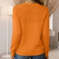 thumbnail image 6 of Lumtrix Knit Sweater for Women Long Sleeve Crew Neck Cute Sweaters Dressy Causal Loose Warm Soft Cozy Hollow Tunic Fall Winter Crochet Pullover Orange M, 6 of 6