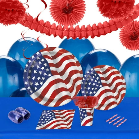 Patriotic USA Flag 16 Party Pack