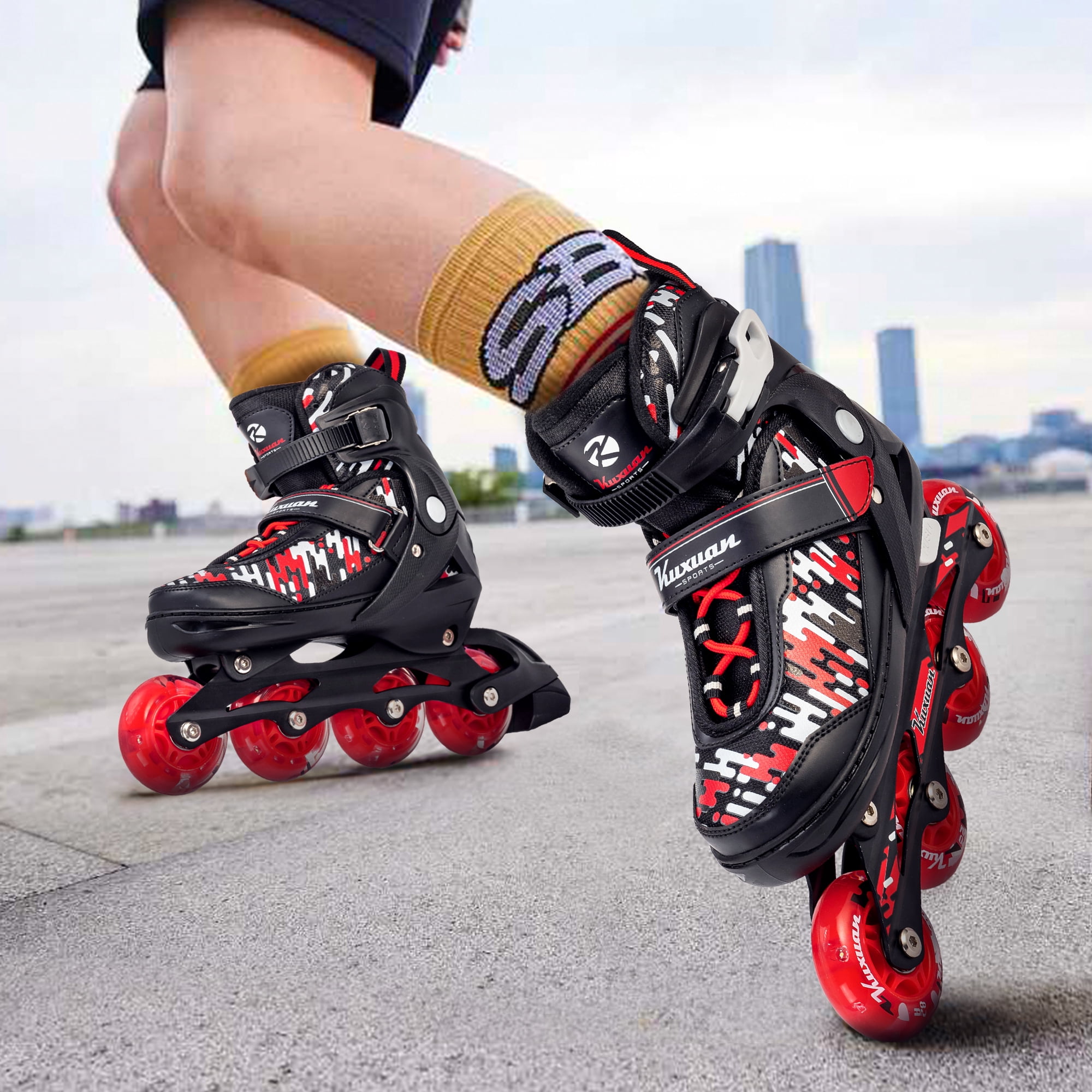 Adjustable Inline Skates for Kids Boys Girls Women Beginner Fun Illuminating Outdoor Skates