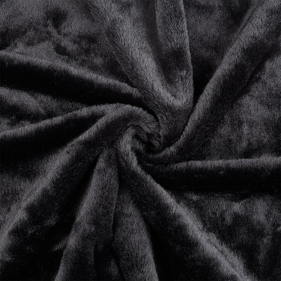 1.82 Yards Faux Fur Fabric 22.05 inches Black Imitation Rabbit Plush Fabric Fluffy Craft Fur for Costumes Rugs Pillows Decorations Craft Supplies