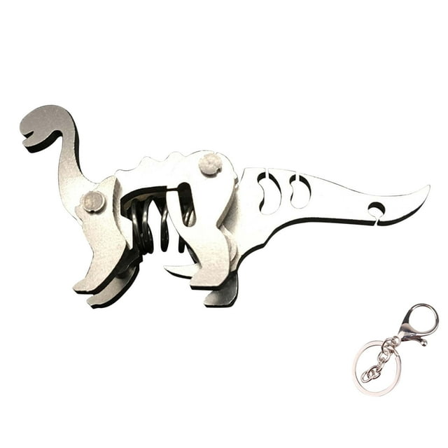 Llavero de dinosaurio mecánico modelo de acero inoxidable de metal tridimensional 3d Wmkox8yii fajkfhkj4669