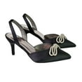 thumbnail image 3 of XY London Womens Marinah Bow Diamante Stiletto Heel Court Shoes, 3 of 5