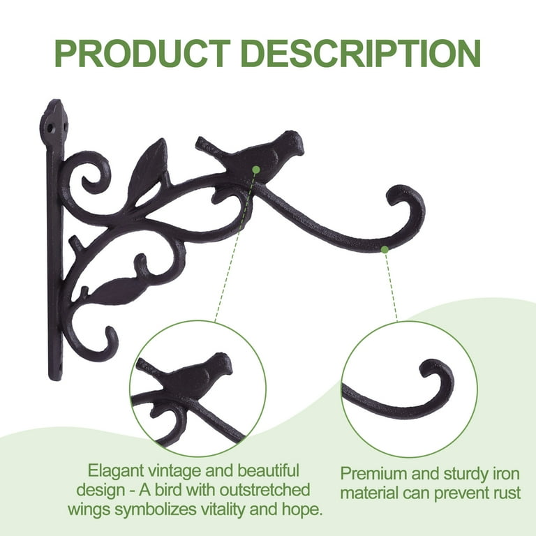 Bird Plant Hanger Hook, Cast Iron - Esschert Design USA