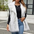 thumbnail image 6 of Qetyuw Womens Faux Fur Coats Plus Size Sleeveless Open Front Cardigan Jackets Fuzzy Fleece Winter Casual Coat, 6 of 9