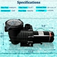 thumbnail image 7 of Jacgood 1.5 HP 110-120V/220-240V Inground/Above Ground Swimming Pool Pump, Dual Voltage Self Primming Pool Pump with Strainer Filter Basket & Drain Plug, 1100W 60HZ Silent Operation, 7 of 7