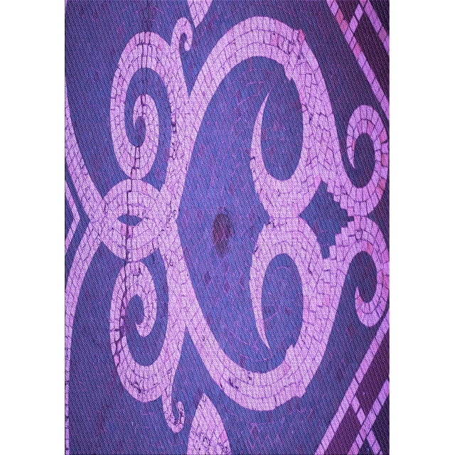 Ahgly Company Machine Washable Indoor Rectangle Transitional Purple Amethyst Purple Area Rugs, 4' x 6'