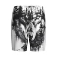 thumbnail image 2 of Lsque Majestic Wolf Landscape Mens Sleep Pajama Shorts,Short Pajama Pants, Cotton Ultra-Soft Knit-X-Large, 2 of 9