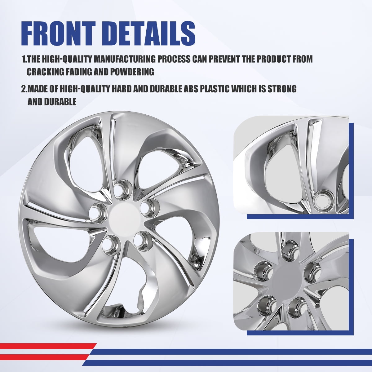 4Pcs/Set 15 inch Hubcaps for 2013-2015 Honda Civic Sedan,2013 Honda Civic Coupe Wheel Rims Cover,Chrome