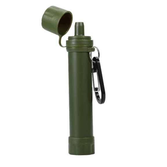 Portable Life Straw Water Filter For Outdoor Use - Compact Design With Carabiner, Includes 1 Filter   1 Manual   1 Straw - For Camping, Hiking, Emergency Preparedness, Military