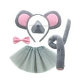 thumbnail image 3 of Lindo ratón orejas diadema cola nariz pajarita conjunto niños vestir pelo cosplay Con falda de gasa jinwen Diadema de cola de disfraz, 3 of 8