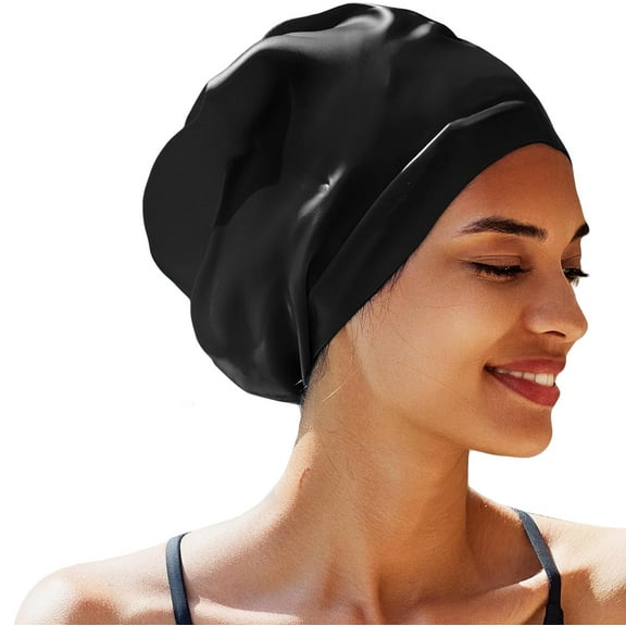 Large Swimming Cap, Suitable for Men and Women, Specially Designed Swimming Cap, Suitable for Very Long and Thick Curly Hair and Braids, Keep Hair Dry