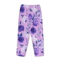 thumbnail image 5 of Goofa Violet Printed Soft Pajama Pants for Women, Wide Leg Comfy Casual Lounge Yoga Pants-Medium, 5 of 9