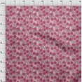 thumbnail image 3 of oneOone Polyester Lycra Dark Pink Fabric Leaves & Rose Floral Craft Projects Decor Fabric Printed By The Yard 56 Inch Wide, 3 of 4
