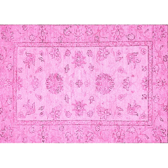 Ahgly Company Indoor Rectangle Oriental Pink Traditional Area Rugs, 5' x 7'