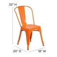 thumbnail image 4 of Flash Furniture Perry Adult Commercial-Grade Metal Indoor/Outdoor Stackable Dining Chair, Orange, 4 of 12