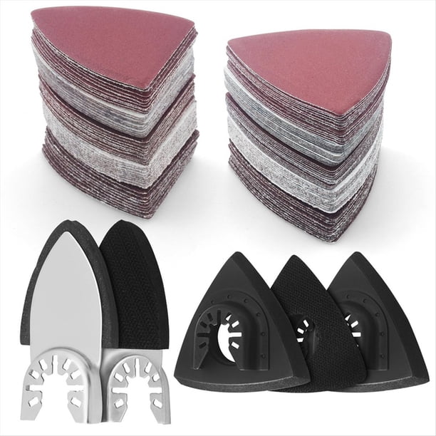 Kit Almohadillas Lijado para Herramientas Oscilantes 135 Piezas, Almohadillas Lijado Triangulares, Papel Lija Triangular, Almohadillas Lijado para Dedos, Papel Lija para Dedos