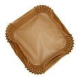 thumbnail image 4 of 100Pcs Fryer Disposable Non Stick Paper Liner Oil Proof Waterproof Square Fryer Oil Paper for Microwave Frying Pan Natural Wood Color, 4 of 14
