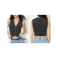 thumbnail image 2 of Bmnmsl Women's Denim Vest Sleeveless V Neck Button Vest Solid Slim Fit Vest Tops Ladies Trendy Jean Gilet for Casual Street, 2 of 8