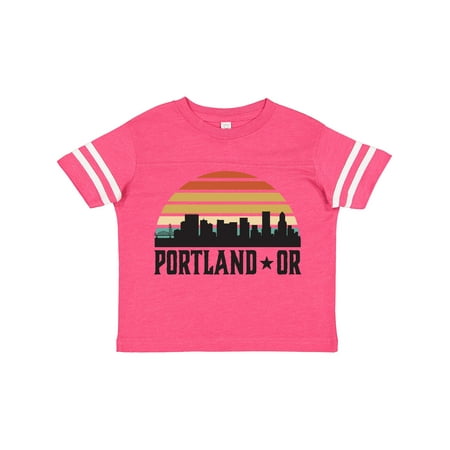 

Inktastic Portland Oregon Skyline Retro Sunset Gift Toddler Boy or Toddler Girl T-Shirt