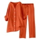 thumbnail image 1 of Conjuntos de 2 piezas para mujer: blusa de pierna ancha y pantalones elásticos. Camisa informal con cuello en V y bolsillos. Ropa urbana para todas las estaciones., 1 of 4