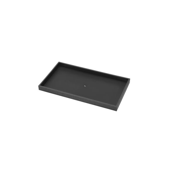 Large Black Plastic Stackable Tray - 14 3/4"W x 8 1/4"L x 1"H - Set of 3