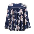 thumbnail image 2 of Women`s Multiple Color Fashion Smart Nature Round Collar Printing Long Sleeve Polyester blend Top(Pink,XL), 2 of 4