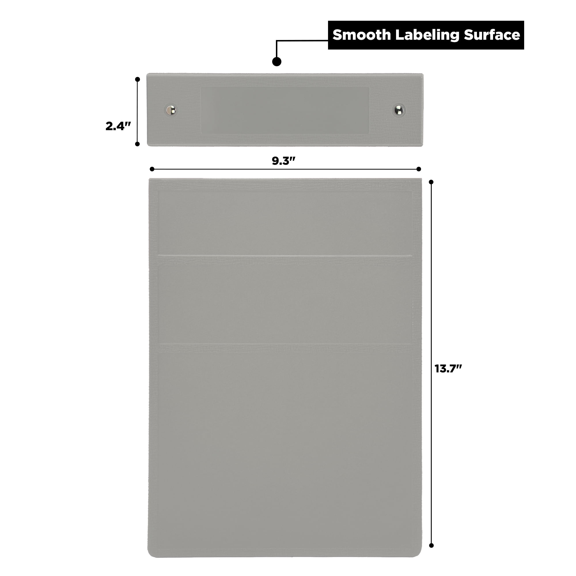 Carstens 2-Inch Heavy Duty 3-Ring Binder - Top Opening, Ash Gray