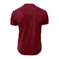 thumbnail image 4 of Jalioing T-Shirt Top for Men Casual Short Sleeved Tee Shirt Quarter Button Crew Neck Basic Pullover Top (Large, Wine), 4 of 4