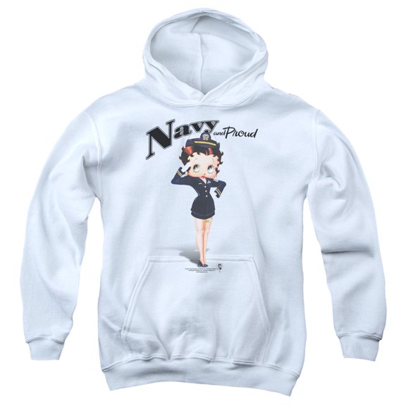 Betty Boop - Navy Boop - Youth Hooded Sweatshirt - Large