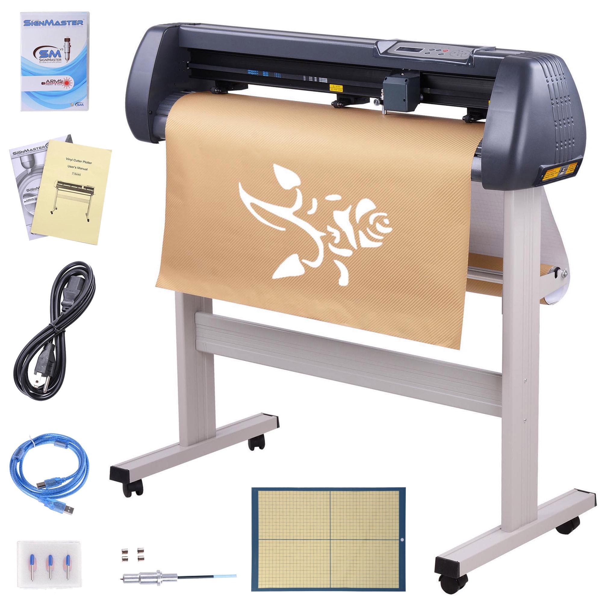 mikro Enumerate Udlevering Yescom 34" Vinyl Cutter Machine Cutting Plotter Sign Making with Signmaster  Software Adjustable Force Speed - Walmart.com