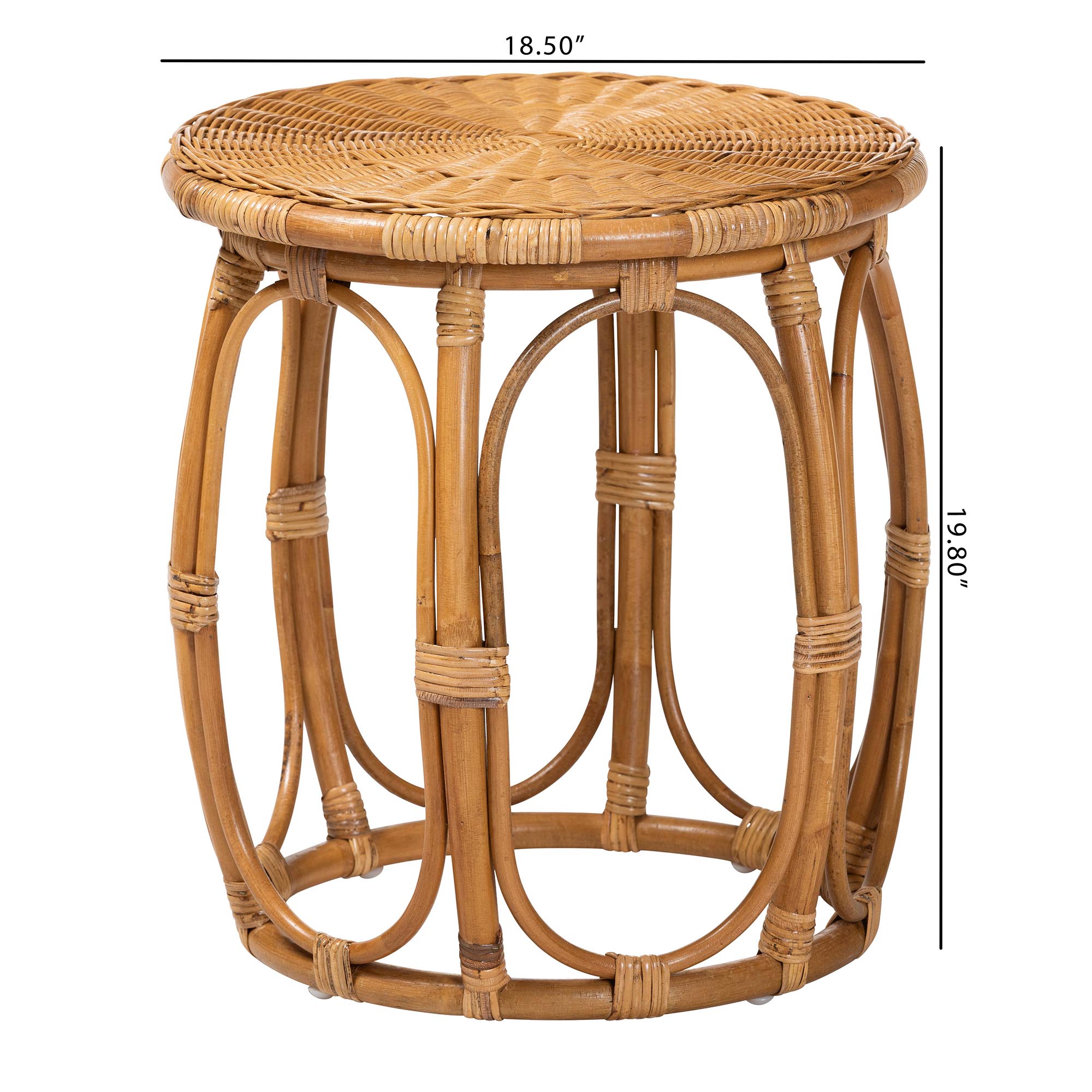 bali & pari Jayana Boho End Table, Light Honey
