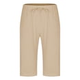 thumbnail image 4 of Cargo Pants for Men Fashion Mens Casual Solid Pockets High Waist Loose Bandage Pants Knee Lenght Khaki 3Xl, 4 of 6