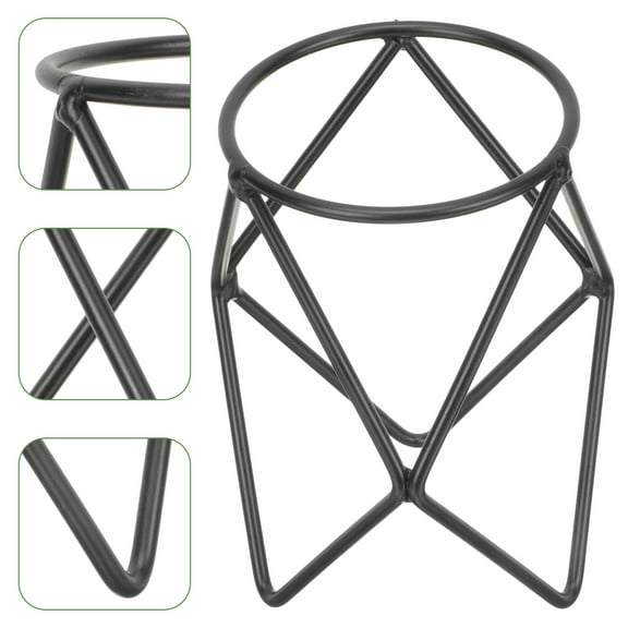 ROSENICE Black Egg Stand White Gazing Globe Stand For Window Decoration 12.0X7.5X7.5in 1Pack