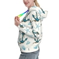 thumbnail image 2 of Picia Anchors And Shells Pattern Casual Women's Hoodie, Hooded Sweatshirt with Kangaroo Pocket, Comfortable Pullover with Eye-catching Drawstrings-X-Large, 2 of 7
