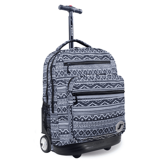J World Unisex Sundance 20" Rolling Backpack with Laptop Sleeve for School and Travel, Tribal