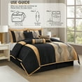 thumbnail image 6 of Lanco Elegant Black and Gold Comforter Set King Size, Striped, 7 Pieces Jacquard Bedding Sets All Season with Comforter, Bed Skirt, Pillows & Shams, Lightweight Microfiber, 6 of 8