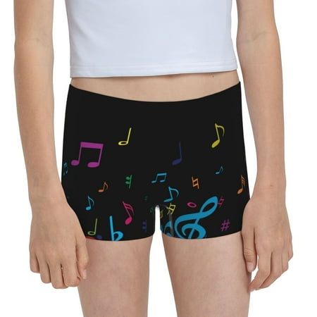 Pofeuu Color Musical Notes Print Soft Cotton Girls Boyshort panties Toddler Underwear-Large