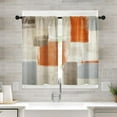 thumbnail image 1 of Farmhouse Kitchen Curtains Orange Abstract Window Curtains Short Tier Curtains Over Sink, Modern Art Painting Decor Rod Pocket Window Drapes Set of 2 (26x36 Inch), 1 of 5