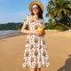 thumbnail image 4 of Disketp Autumn Harvest Baskets para Vestido de Manga Corta para Mujeres, Vestidos de Verano para Mujeres, Casual y Holgado para la Playa, 4 of 6