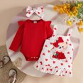 thumbnail image 2 of Gibobby Infant Newborn Baby Girls Clothes Soft Rompers 3 6 9 12 18 24Months 2T Long Sleeve Onesie Sleepwear Infant Baby Fall Winter Clothes(12-18 Months,Red), 2 of 9