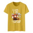 thumbnail image 2 of Gibobby Playera Corte clásico para Mujer Blusas las mujeres lindo impreso cuello redondo manga corta camiseta Tops túnica camisas casuales(Amarillo,CH), 2 of 4