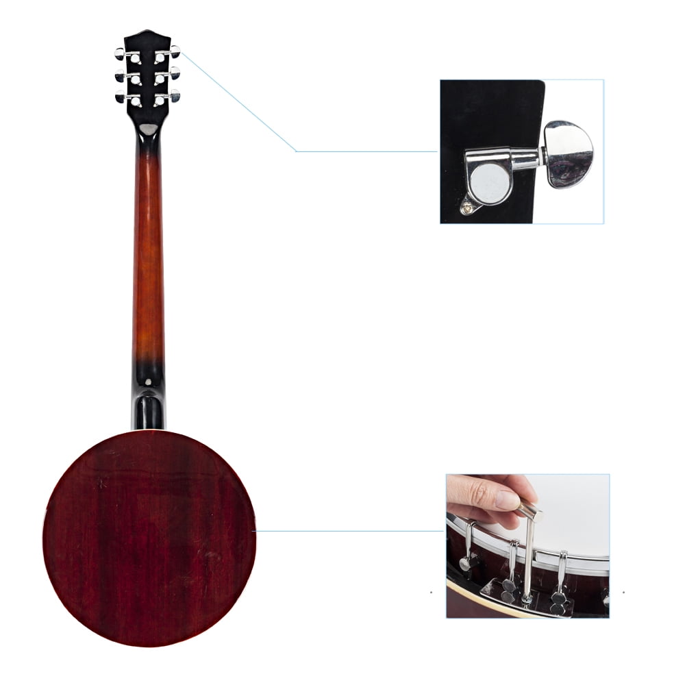 Top Grade Exquisite Professional Sapelli Notopleura Wood Alloy 6 String Banjo